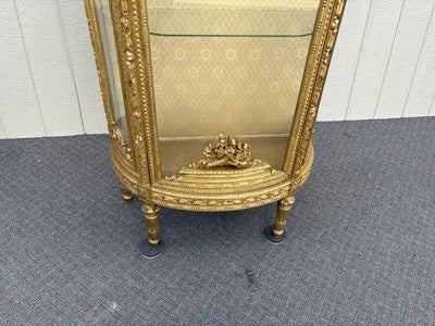 67024 Decorator Gold Bow Glass Curio Cabinet Etergie