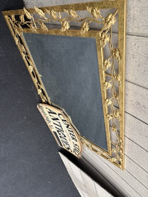 66706 Fancy Gold Decorator Metal Mirror with Leafs