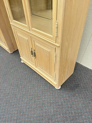 67067 PAIR Bookcase Curio Cabinets with Plate Glass Shelves