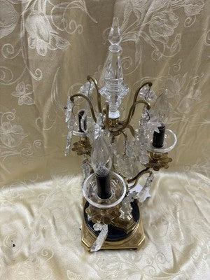 66111  Bronze and Prism Table Lamp