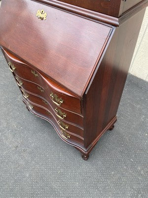 66491 JASPER Furniture Bubble Glass Secretary Desk w/ Bookcase Top