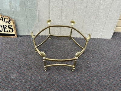66743   QUALITY Brass and Glass Shell Design Coffee Table