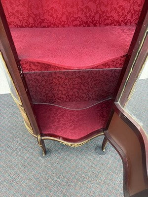 67000 Louis XV Bow Glass Curio China Cabinet with Bronze Ormalu