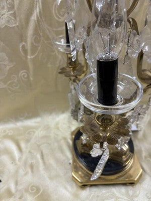 66111  Bronze and Prism Table Lamp