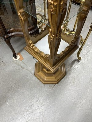 62471 Mid Century Modern Gold Curio Cabinet Etergie