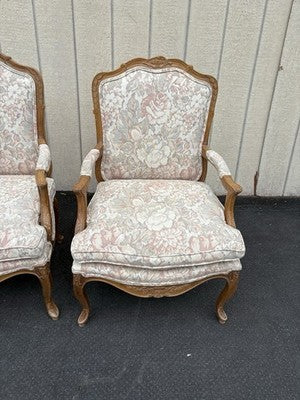 66838 Pair Louis XV Bergere Armchair Chair s