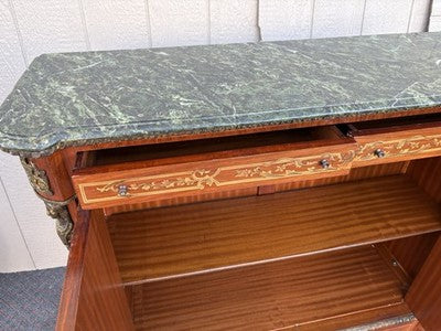 67208 Marble Top Sideboard Server Console Cabinet Stand