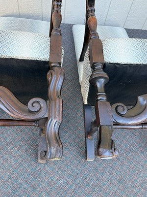 66083 PAIR Antique Throne Armchair Chair s