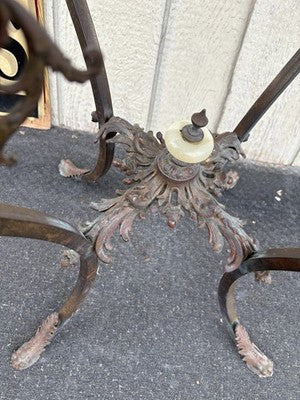 66828  Antique Victorian Marble Top Lamp Table Stand