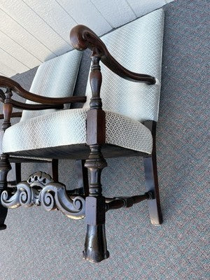 66083 PAIR Antique Throne Armchair Chair s