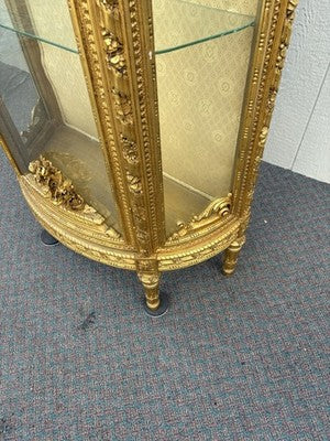 67024 Decorator Gold Bow Glass Curio Cabinet Etergie