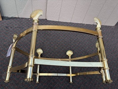 66743   QUALITY Brass and Glass Shell Design Coffee Table