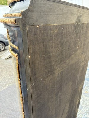 67089 Louis XV Ebony Curio Cabinet with Bronze ormalu