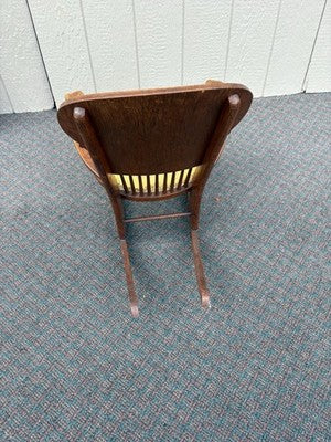 66853 Antiue Victorian Oak Child Youth Rocker Rocking Chair