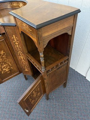 67017 Inlaid Victorian Buffet Sideboard Server Cabinet