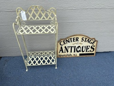 66414 Quality Iron Fold Up Bookcase  Curio Plant Shelf