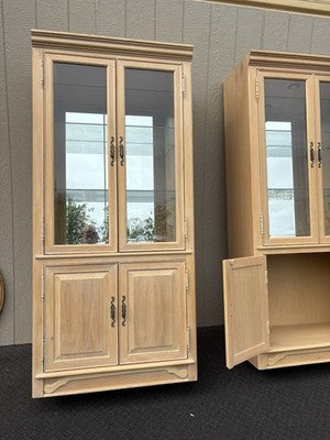 67067 PAIR Bookcase Curio Cabinets with Plate Glass Shelves