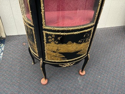 67089 Louis XV Ebony Curio Cabinet with Bronze ormalu