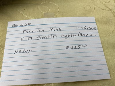 ES 229: Franklin Mint F 117 Stealth Fighter Plane Airplane