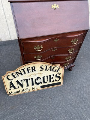 66491 JASPER Furniture Bubble Glass Secretary Desk w/ Bookcase Top