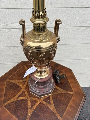 67093   QUALITY Brass and Marble Figural Table Lamp