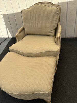 66694   CENTURY Furniture Louis XV Chair with  Stool