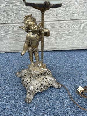 67003 Cherub Table Lamp with Glass Globe