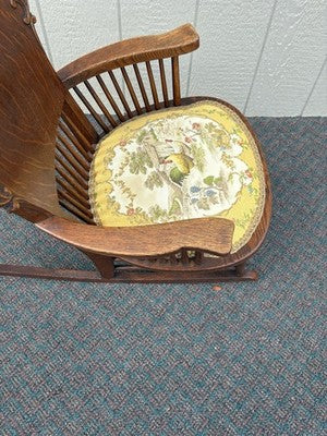 66853 Antiue Victorian Oak Child Youth Rocker Rocking Chair