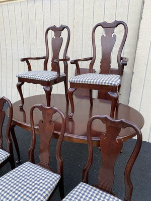 66604 SUMTER Furniture Dining Table w/ 2 Leafs + 6 Chairs Dining Top 100" x 44