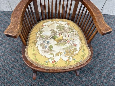 66853 Antiue Victorian Oak Child Youth Rocker Rocking Chair