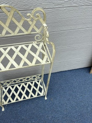 66414 Quality Iron Fold Up Bookcase  Curio Plant Shelf