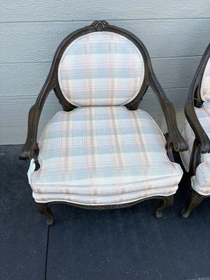 58515 Pair French Country Bergere Armchair Chairs