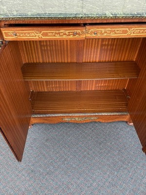 67208 Marble Top Sideboard Server Console Cabinet Stand