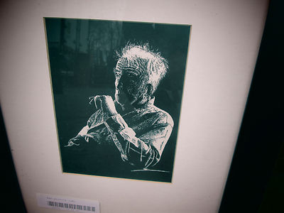 54296  Old Man Modern  Print Picture in Ebony Picture Frame