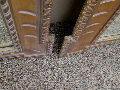 54902 PAIR of  Gold Decorator Beveled Mirrors