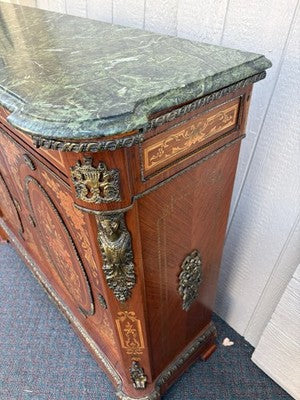 67208 Marble Top Sideboard Server Console Cabinet Stand