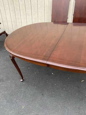 66604 SUMTER Furniture Dining  Table w/ 2 Leafs + 6 Chairs Dining  Top 100" x 44