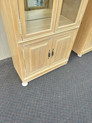 67067 PAIR Bookcase Curio Cabinets with Plate Glass Shelves