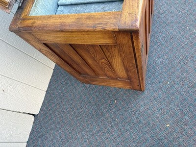 67160 Antique  BAMBERGER Victorian Oak Ice Box Refrigerator with Lift Top