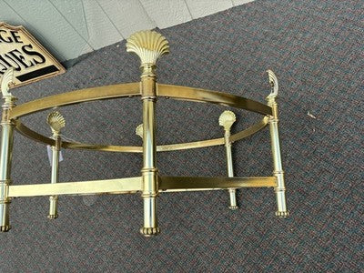 66743   QUALITY Brass and Glass Shell Design Coffee Table