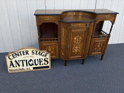67017 Inlaid Victorian Buffet Sideboard Server Cabinet
