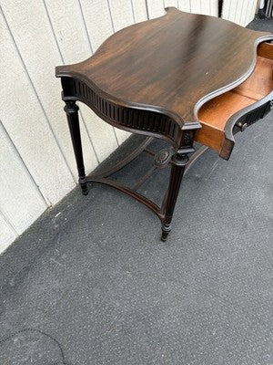 66896 Antique Mahogany Lamp Table Stand w/ Drawer
