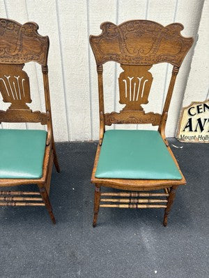66722 Pair Antique Larkin Furniture Oak Dining Chair s Chairs