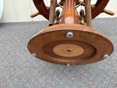 67164 Original Ships Wheel With Glass Top Coffee Table