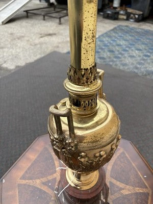 67093   QUALITY Brass and Marble Figural Table Lamp