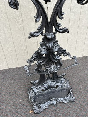 67150 Antique Victorian Cast iron Hat Rall With Mirror and Umbrella holders