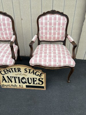 66768  Pair Ethan Allen Bergere LOUIS XV Armchair Chair s