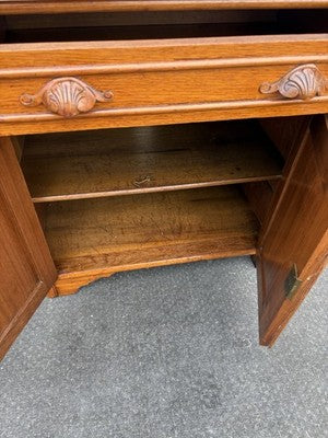 66855  Antique Victorian Walnut  Marble Top Washstand Chest Dresser