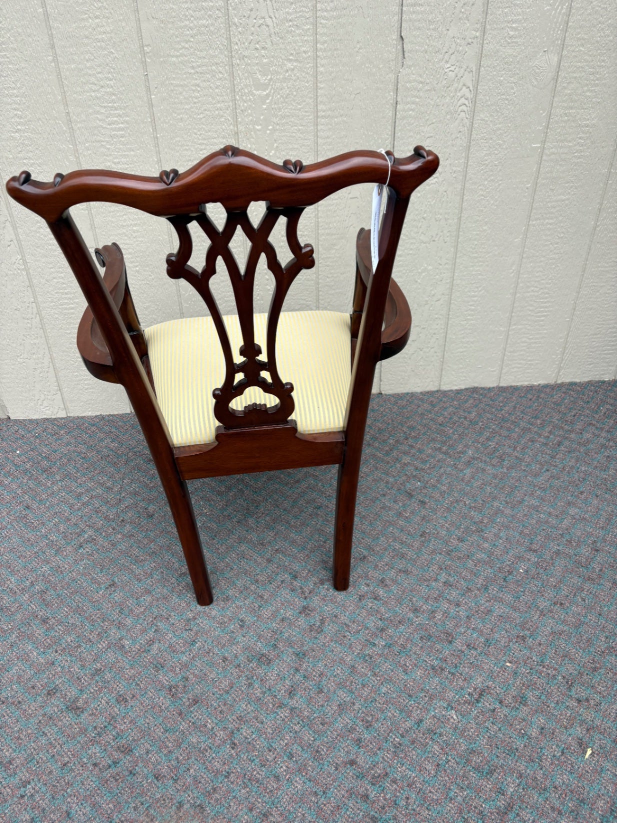 67637 Elegant Chippendale Style Mahogany Armchair with Carved Details