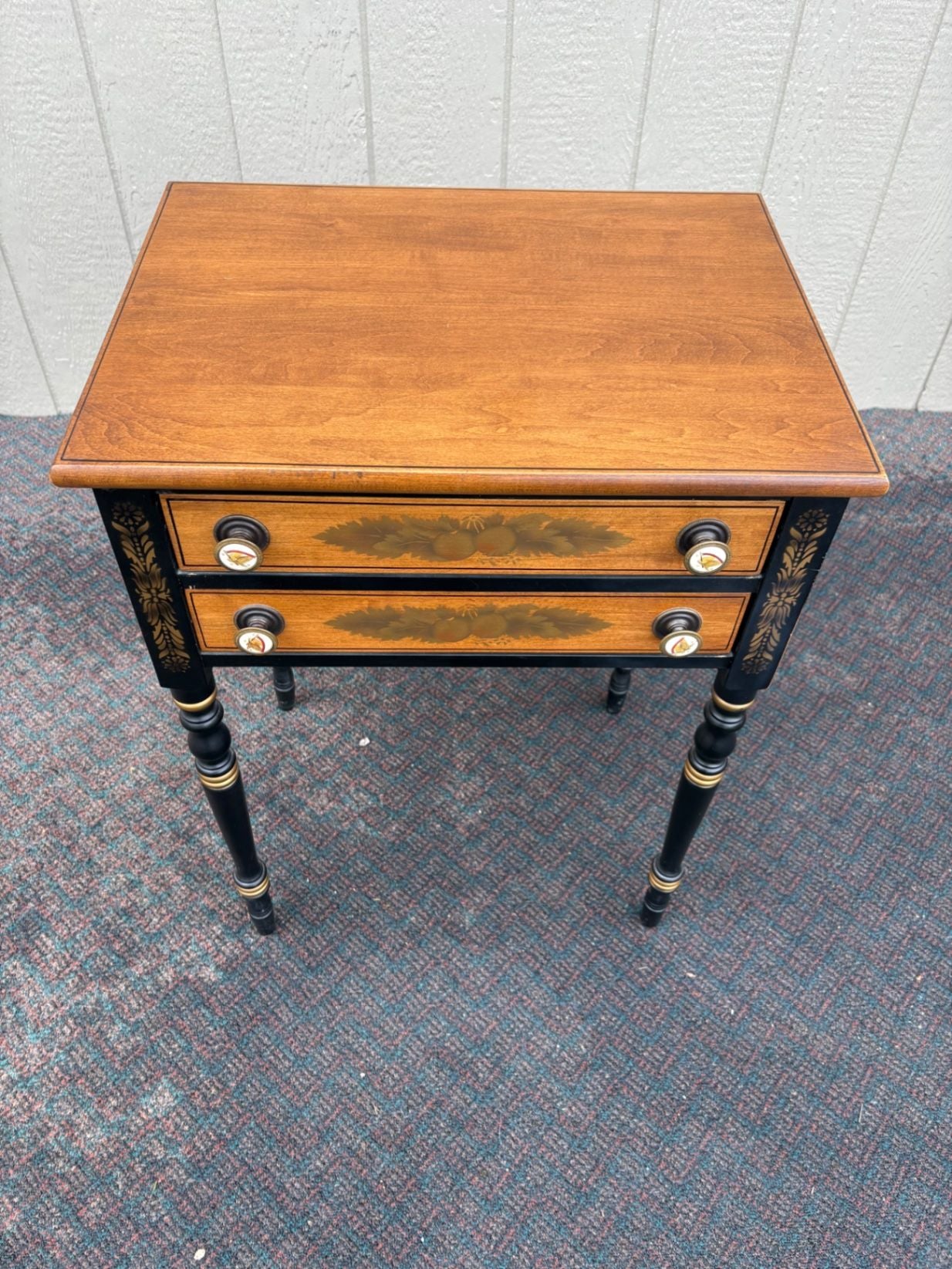 67484  Hitchcock Style Nightstand with Hand-Painted Details
